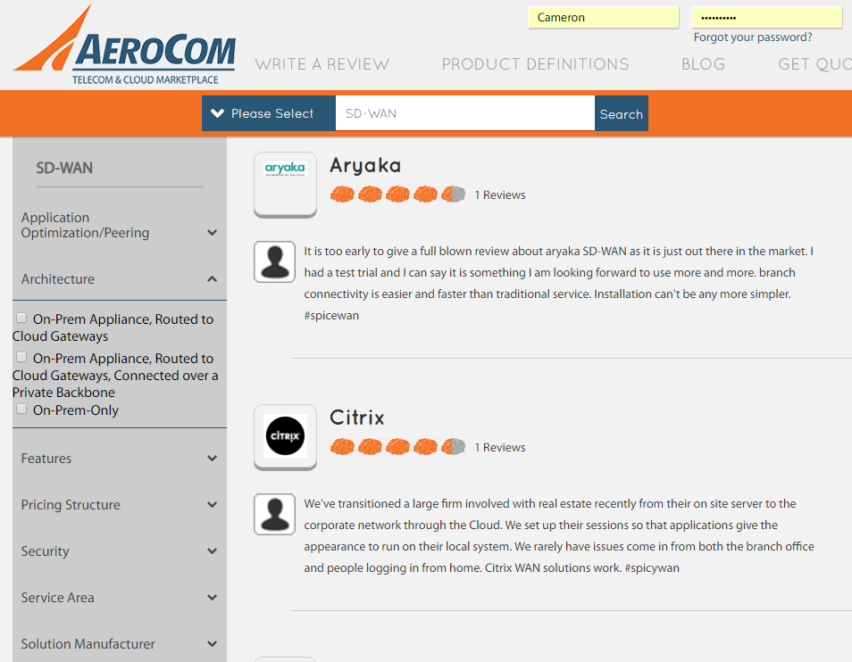 SD-WAN Provider-Finder